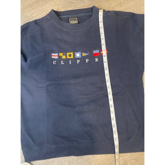 Ouray Navy Signal Flags Clipper Long Sleeve Crew Neck Pullover Sweatshirt Sz XS - Picture 9 of 10